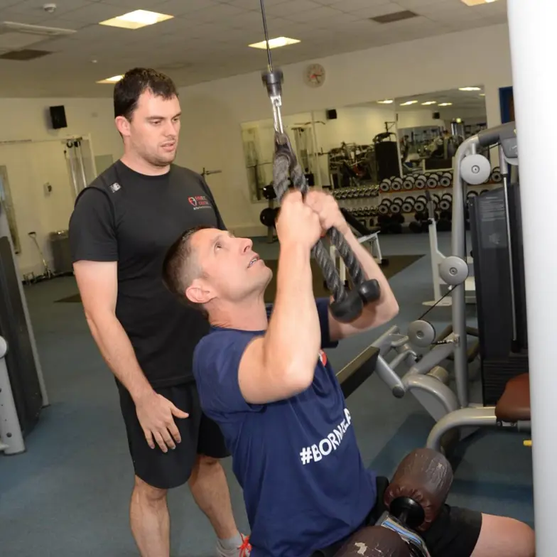 Person using exercise equipment